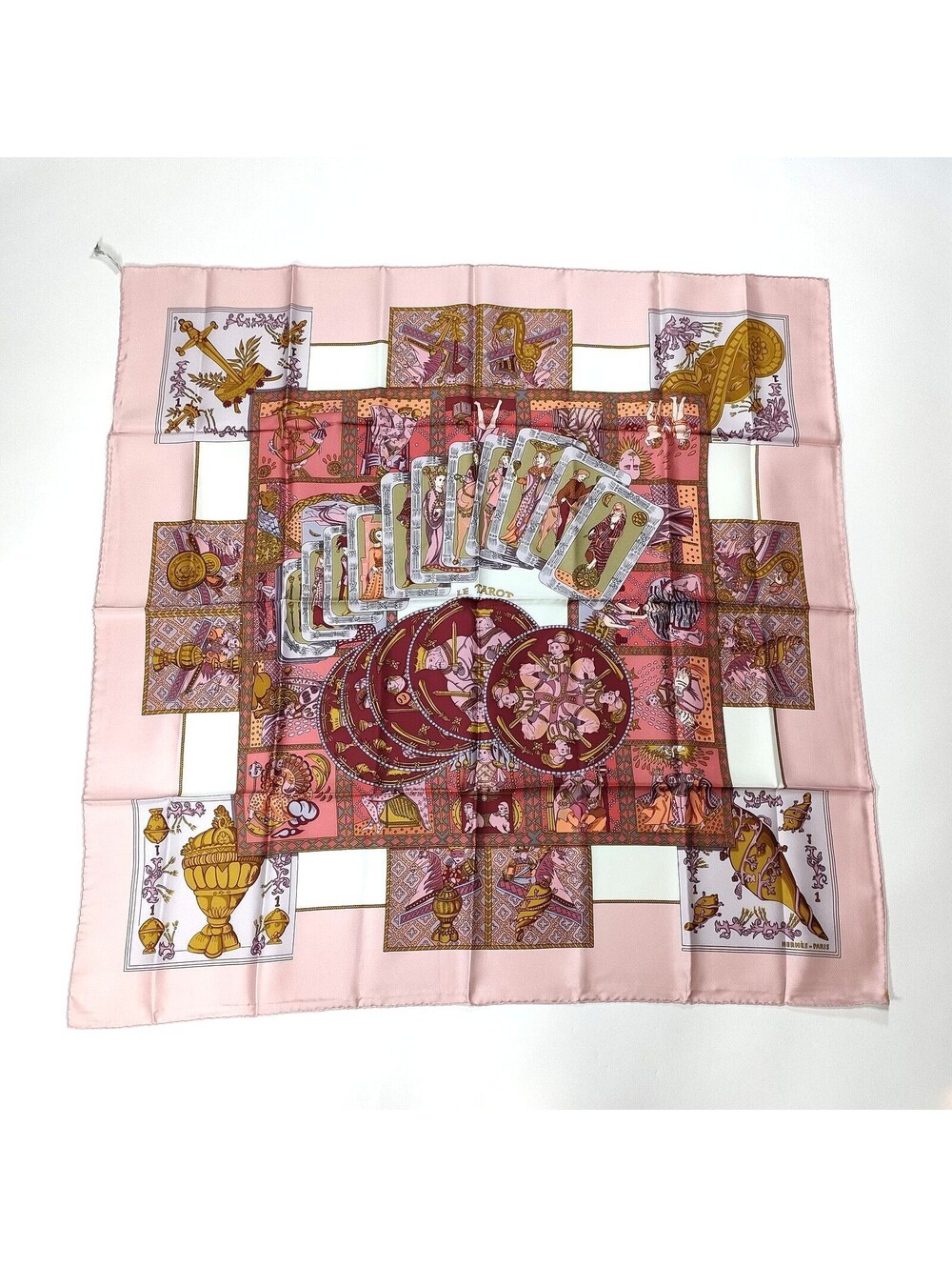 Hermes scarf Carre 90 Pinks Silk100 1080843